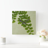 Maiden Hair Fern Frond Vierkante Klok (Huis)