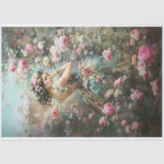 Maiden in de tuin een tissuepapier (Voorkant)