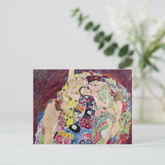 Maiden (Maagd), Gustav Klimt,  Art Nouveau Briefkaart (Staand voorkant)