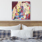 Maiden (Maagd), Gustav Klimt, Art Nouveau Canvas Afdruk (Insitu (Slaapkamer))