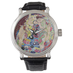 Maiden (Maagd), Gustav Klimt,  Art Nouveau Horloge