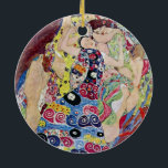 Maiden (Maagd), Gustav Klimt,  Art Nouveau Keramisch Ornament<br><div class="desc">De Maiden (ook bekend als The Virgin) (1913) van Gustav Klimt is een schilderij van het Victoriaans ERA Art Nouveau-symboliek. Verschillende vrouwen die in een bed met kleurrijke mozaïekpatroondekens paaien, stretchen en slapen. Over de kunstenaar: Gustav Klimt (1862-1918) was een Oostenrijkse symbolistische schilder en een van de meest prominente leden...</div>