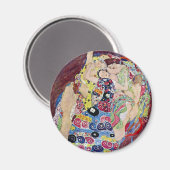Maiden (Maagd), Gustav Klimt,  Art Nouveau Magneet (Voorkant / Achterkant)