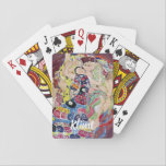 Maiden (Maagd), Gustav Klimt,  Art Nouveau Pokerkaarten<br><div class="desc">Gemakkelijk om speelkaarten aan te passen, voeg gewoon jouw naam toe! Of schrap als u geen douanetekst wilt toevoegen. De Maiden (ook bekend als The Virgin) (1913) van Gustav Klimt is een schilderij van het Victoriaans ERA Art Nouveau-symboliek. Verschillende vrouwen die in een bed met kleurrijke mozaïekpatroondekens paaien, stretchen en...</div>