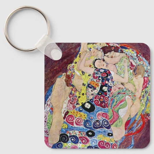 Maiden (Maagd), Gustav Klimt,  Art Nouveau Sleutelhanger (Voorkant)