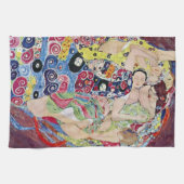 Maiden (Maagd), Gustav Klimt,  Art Nouveau Theedoek (Horizontaal)