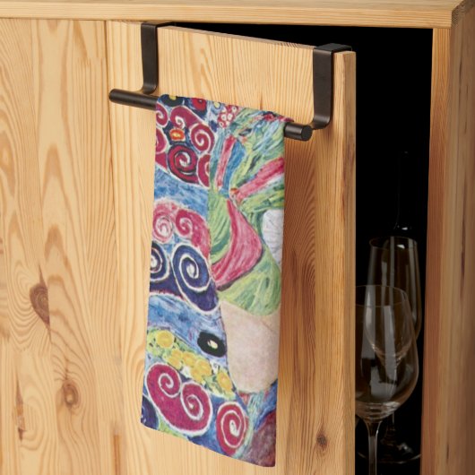 Maiden (Maagd), Gustav Klimt,  Art Nouveau Theedoek (Derde Gevouwen)