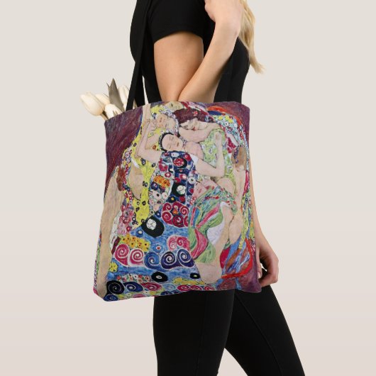 Maiden (Maagd), Gustav Klimt, Art Nouveau Tote Bag (Dichtbij)