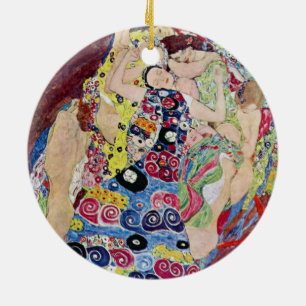 Maiden (Maagd), Gustav Klimt, Vintage Art Nouveau Keramisch Ornament