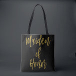 Maiden of Honor Gold Trouwtas Tote Bag<br><div class="desc">Maiden of Honor Gold Wedding Bag is de perfecte trouwtas om mee te reizen naar een bruiloft op bestemming.</div>