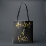 Maiden of Honor Gold Trouwtas Tote Bag<br><div class="desc">Maiden of Honor Gold Wedding Bag is de perfecte trouwtas om mee te reizen naar een bruiloft op bestemming.</div>