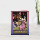 Maiden spelen harp bij het meer (dank u) bedankkaart (Voorkant)