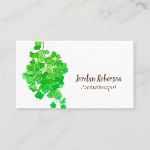 Maidenhair Fern Plant Waterverf Groen Visitekaartje