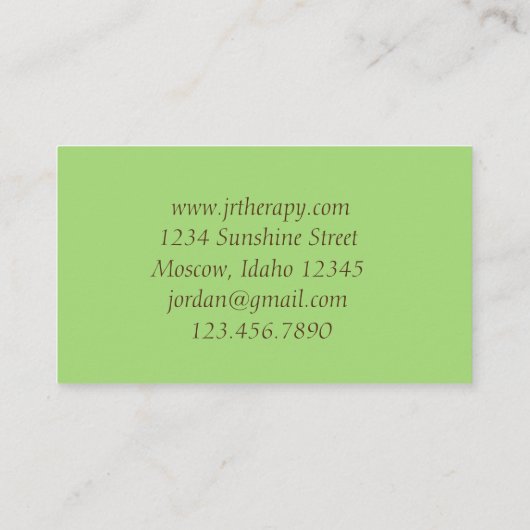 Maidenhair Fern Plant Waterverf Groen Visitekaartje (Achterkant)