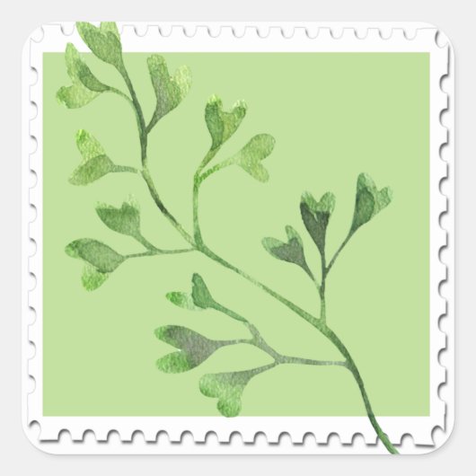 Maidenhair Fern Waterverf Floral Sticker (Voorkant)