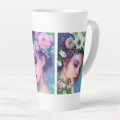 Maidens Bloemen in Hair Etherische Kunst Latte Mok (Rechterhoek)