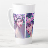 Maidens Bloemen in Hair Etherische Kunst Latte Mok (Linkerhoek)