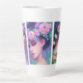 Maidens Bloemen in Hair Etherische Kunst Latte Mok (Voorkant)