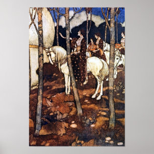 "Maidens on White Horses" van Edmund Dulac Poster