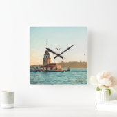 Maiden's Tower Illustration Vierkante Klok (Huis)