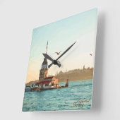 Maiden's Tower Illustration Vierkante Klok (Hoek)