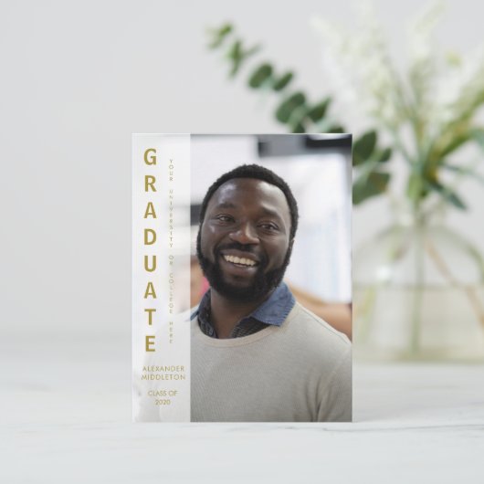 MaIe Afstuderen Afstuderen Uitnodiging Eenvoudige  (Staand voorkant)