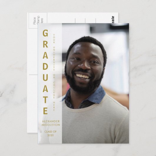 MaIe Afstuderen Afstuderen Uitnodiging Eenvoudige  (Voorkant / Achterkant)