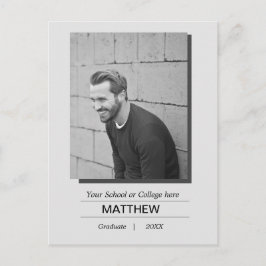 MaIe Graduation Party Invitation Black White Briefkaart