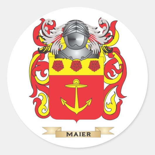 Maier Wapenschild (Familie Crest) Ronde Sticker (Voorkant)