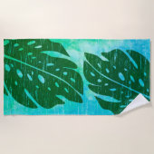 Maikai Hawaiian Monstera Leaf Stropdas-Dye Blend G Strandlaken (Voorkant)