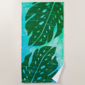 Maikai Hawaiian Monstera Leaf Stropdas-Dye Blend G Strandlaken (Voorkant)