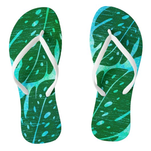 Maikai Hawaiian Monstera Leaf Stropdas-Dye Blend Teenslippers (Voetbed)