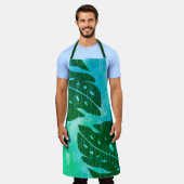 Maikai Hawaiian Monstera Leaf Stropdas-Dye Green Schort (Gedragen)