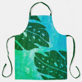 Maikai Hawaiian Monstera Leaf Stropdas-Dye Green Schort (Voorkant)