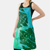 Maikai Hawaiian Monstera Leaf Stropdas-Dye Green Schort (Insitu)