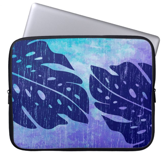 Maikai Hawaiian Monstera Leaf Stropdas-Dye Wetsuit Laptop Sleeve (Voorkant)