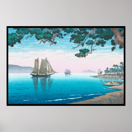 Maiko Beach Tsuchiya Koitsu waterscape shin hanga Poster (Voorkant)