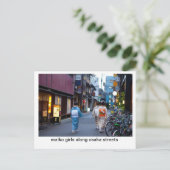 Maiko Girls langs osaka straten Briefkaart (Staand voorkant)