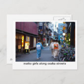Maiko Girls langs osaka straten Briefkaart (Voorkant / Achterkant)