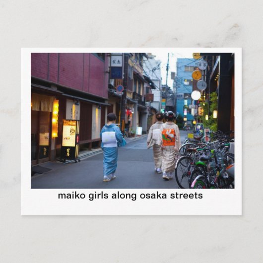 Maiko Girls langs osaka straten Briefkaart (Voorkant)