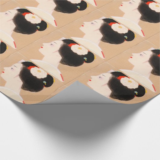 Maiko japans meisje in kimono dame geisha cadeaupapier (Hoek)