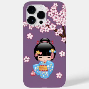 Maiko Kokeshi Doll - Blue Kimono Geisha Girl Case-Mate iPhone 14 Pro Max Hoesje