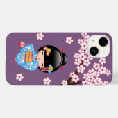 Maiko Kokeshi Doll - Blue Kimono Geisha Girl Case-Mate iPhone Case (Achterkant (horizontaal))