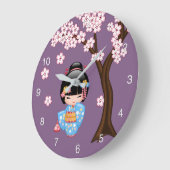 Maiko Kokeshi Doll - Blue Kimono Geisha Girl Grote Klok (Hoek)