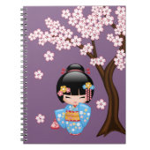 Maiko Kokeshi Doll - Blue Kimono Geisha Girl Notitieboek (Voorkant)