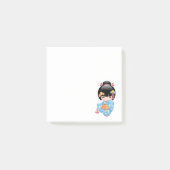 Maiko Kokeshi Doll - Blue Kimono Geisha Girl Post-it® Notes (Voorkant)