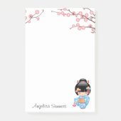 Maiko Kokeshi Doll - Blue Kimono Geisha Girl Post-it® Notes (Voorkant)