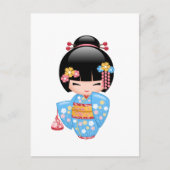 Maiko Kokeshi Doll - Cute Geisha Girl Briefkaart (Voorkant)