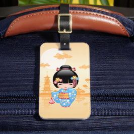 Maiko Kokeshi Doll - Cute Japanese Geisha Girl Bagagelabel