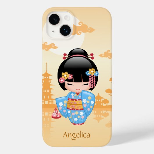 Maiko Kokeshi Doll - Cute Japanese Geisha Girl Case-Mate iPhone Case (Achterkant)